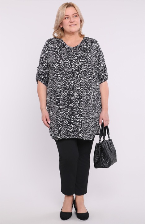 Tunica neagra cu model alb