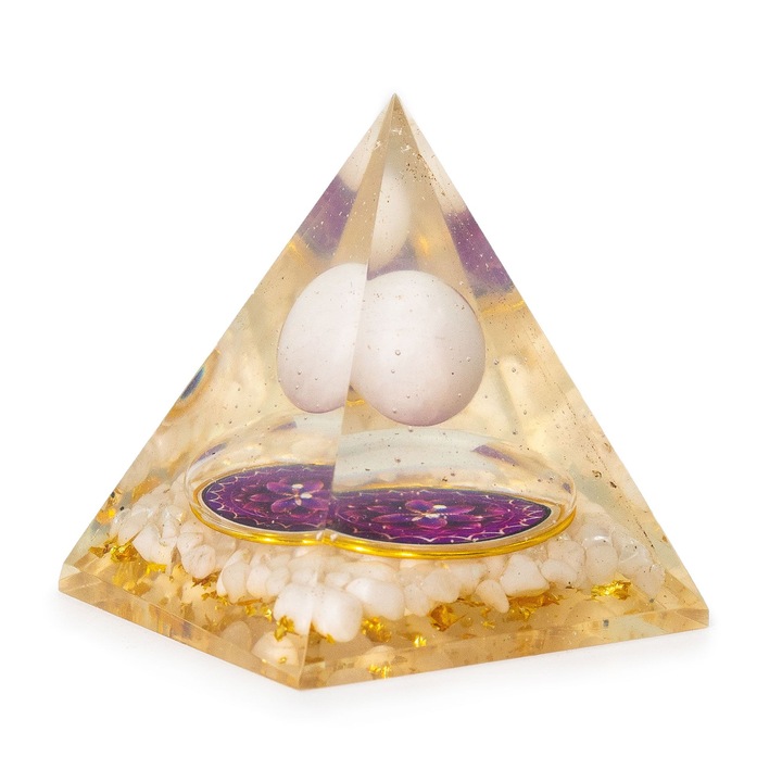 Obiecte decorative, Ancient Wisdom, multicolor, 7.5x6cm, cu piramidă orgonică 7x6 cm, sferă de cuarț