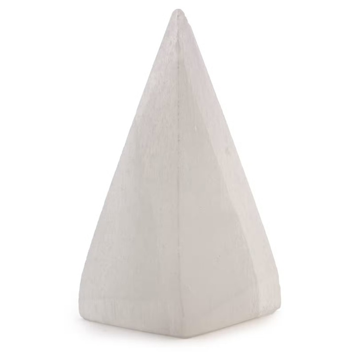 Obiect decorativ, Ancient Wisdom, Piramidă, Selenit, 10cm