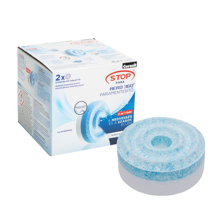 Tablete rezerva Ceresit Aero 360 pentru dezumidificator, absorbtie umiditate si mirosuri, set 2 buc