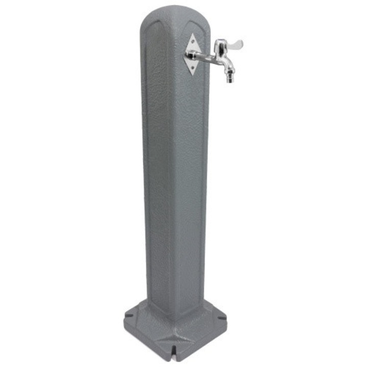 Stalp de Gradina pentru Apa cu Robinet Inclus, Inaltime 900 mm, Design Aspect Granit, Gri Deschis