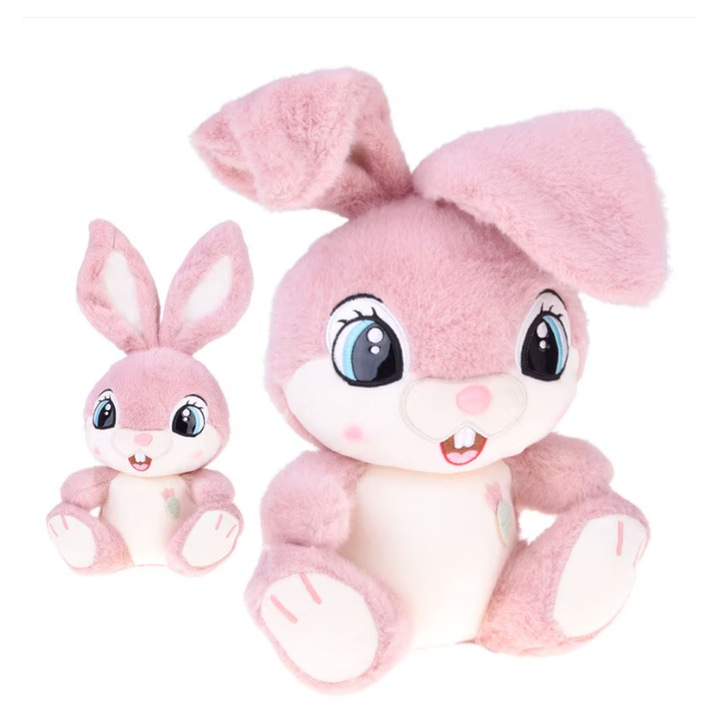 Jucarie de Plus Iepuras 50 cm, Model Mare cu Urechi Lungi, Roz, Pufos si Adorabil, Cadou pentru Copii