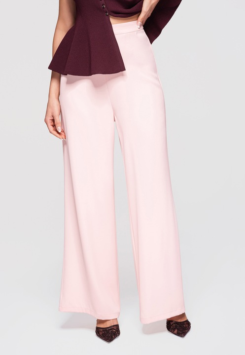 LARICA OW-PA-E0009 elegáns, bő szárú nadrág, Rózsaszín