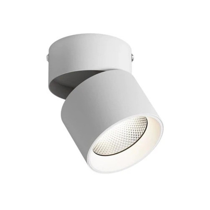 Spot LED RFAN, Aplicat, Orientabil, Lumina Calda, 3000K, 10W, Alb
