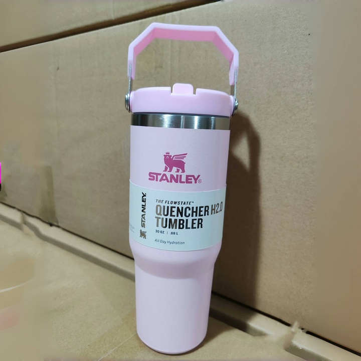 Stanley termosz, rozsdamentes acél, nagy űrtartalmú, rózsaszín, 30oz