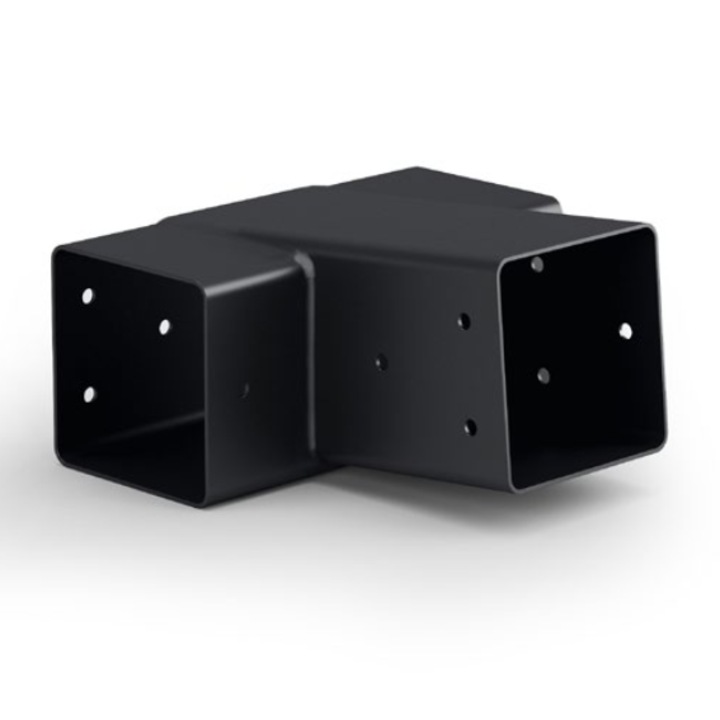 Conector tip t 95° pentru contravantuire, 100x100mm, terasa / pergola / carport, negru, fabricat in Romania