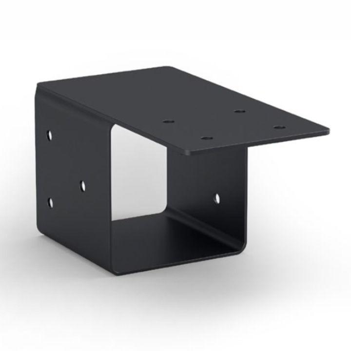 Conector 90 grade cu flansa pentru stalpi de lemn pentru foisoare / pergole / carport, negru, fabricat in Romania