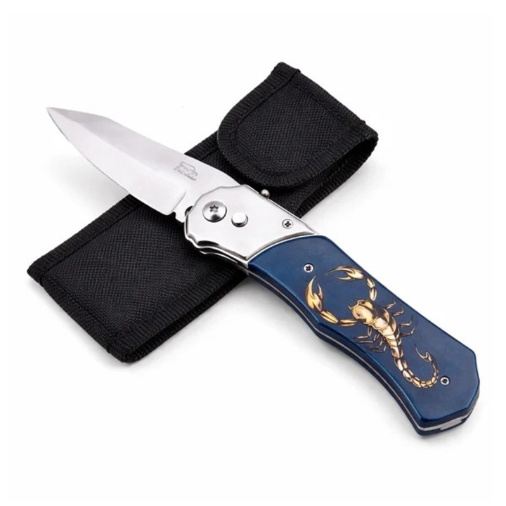 Cutit automat, DEPOX®, design compact, 24 cm, bleumarin