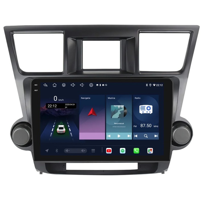 Navigatie GPS Piloton 10 inch, 8 CORE, 6GB RAM, 128GB, cu CarPlay si Android Auto, pentru Toyota Kluger 2008-2014