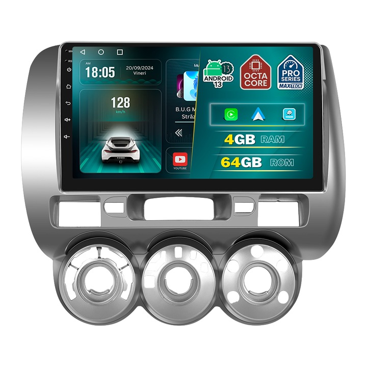 Navigație Auto Maxtech PRO SERIES pentru Honda Jazz (2002-2008), 4GB RAM, 64GB ROM, Ecran 9 inch, Bluetooth, Wi-Fi