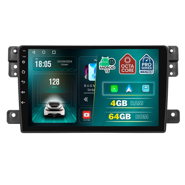 Navigație Maxtech PRO SERIES pentru Suzuki Grand Vitara III (2005-2015), 4 GB RAM, 64 GB stocare, Ecran 9 inch, Bluetooth, Wifi
