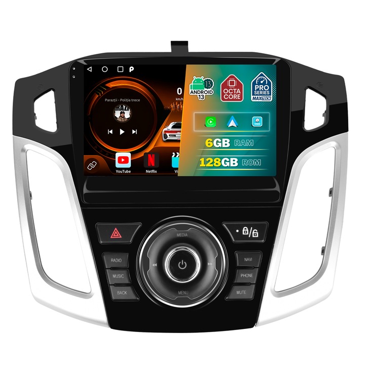 Navigație Ford Focus III, Maxtech PRO SERIES, 6 GB RAM, 128 GB ROM, 9", Bluetooth, WiFi