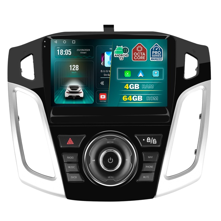 Navigație MaxTech PRO SERIES Ford Focus III (2011-2014), 4 GB RAM, 64 GB ROM, Ecran 9 inch, Carplay, Android Auto