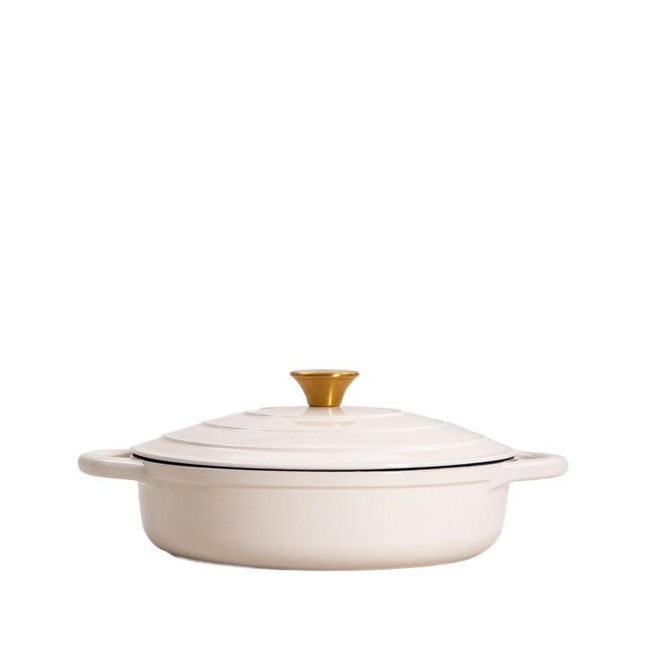 Oala din fonta ANDREAS, 28 cm, 2,5 l, bej, forma plata