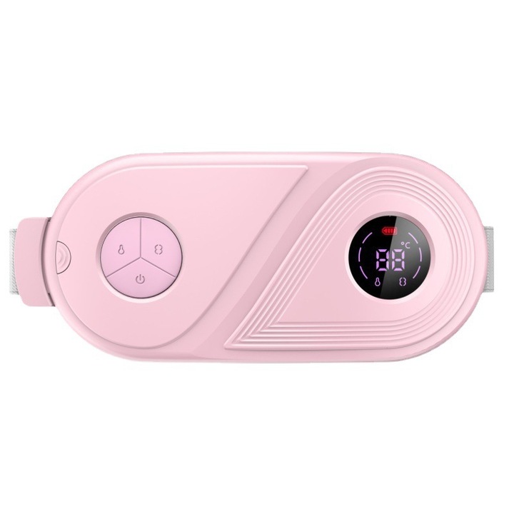 Centura de incalzire, trei niveluri de reglare a temperaturii, functie de masaj, ORBER, utila pentru ameliorarea durerilor menstruale, afisaj digital inteligent, baterie de 1800 mAh, incarcare prin USB, portabila, abs+pc, 20 × 9 × 2 cm, roz