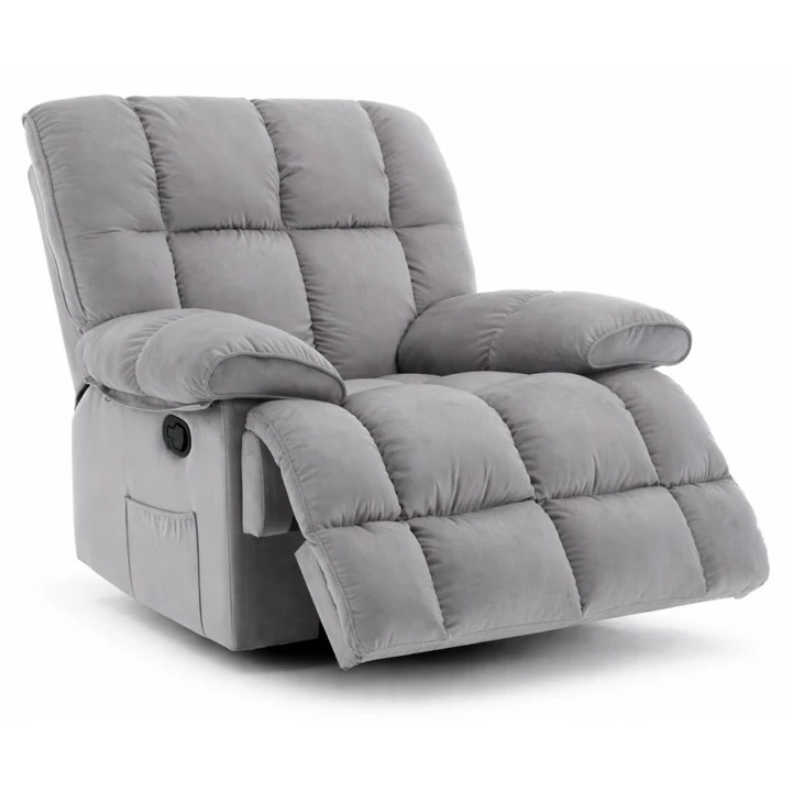 Fotoliu Masaj, Topscaune, Relaxare cu Incalzire, 8 Puncte, Gri