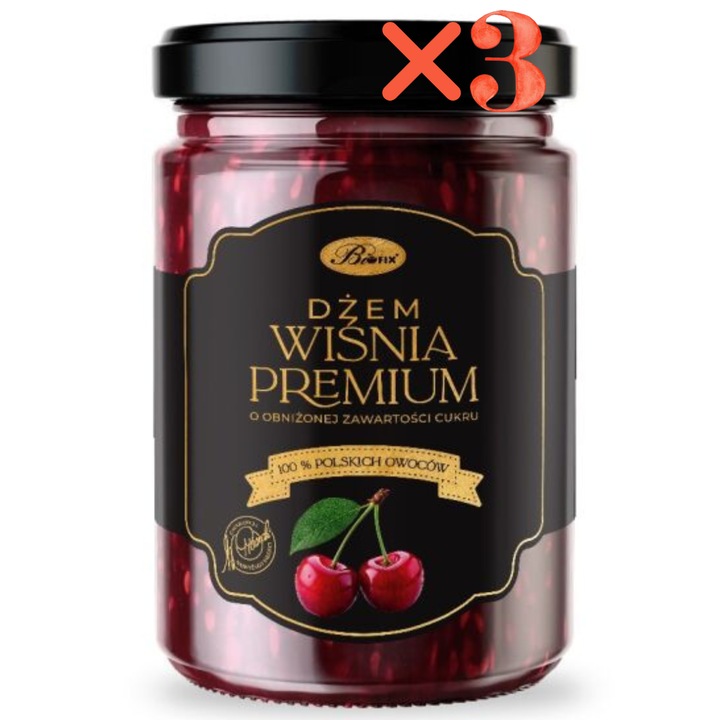 Pachet: 3 X Gem PREMIUM de visine (continut redus de zahar), 290g