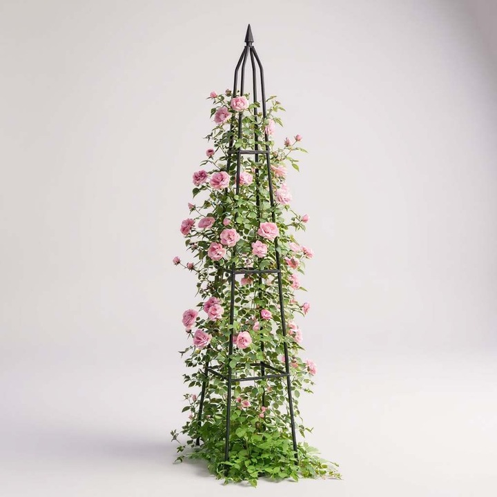 Pergola metalica piramidala pentru flori si trandafiri cataratori – suport gradina robust, decorativ, rezistent la intemperii