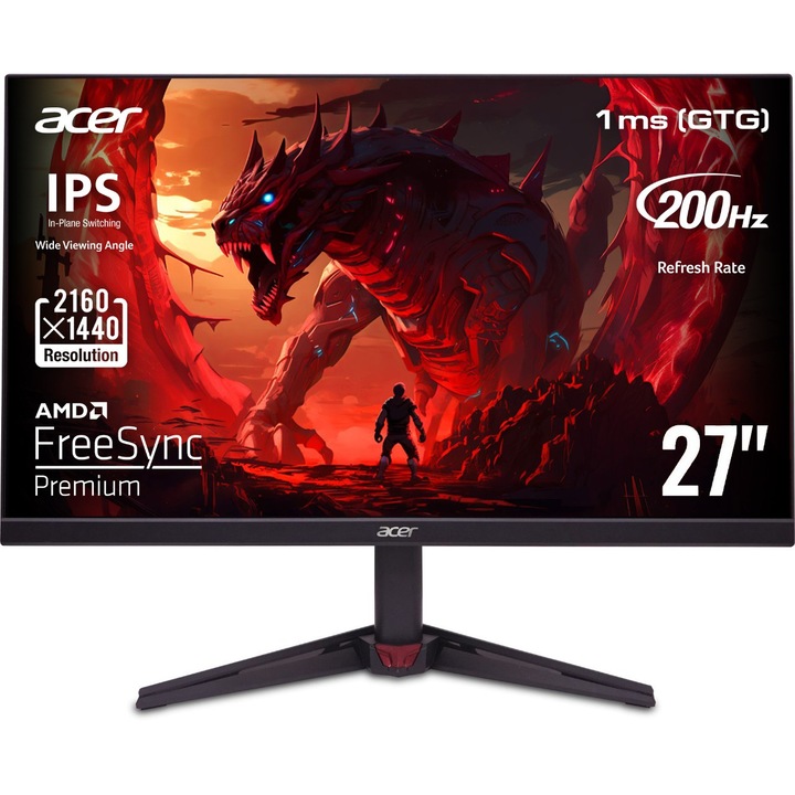 Монитор 27'' Acer Nitro VG270UX1bmiipx, IPS, 2560x1440, 2 x HDMI, 1 x Audio Out, DisplayPort