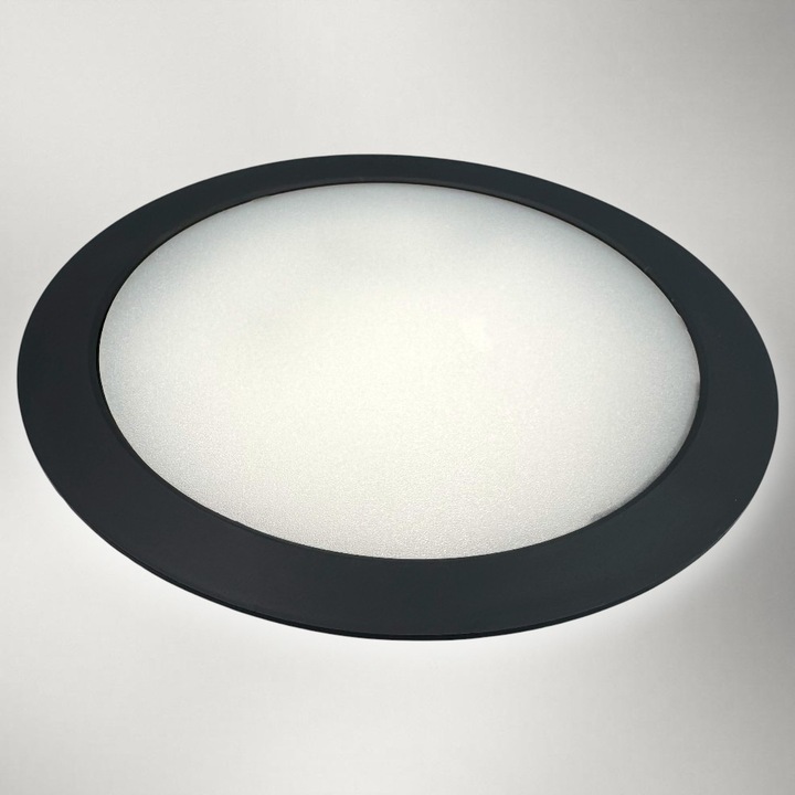 Spot Led Sole cu rama neagra, rotund ingropat Ø220, 24W, 4100K, lumina neutra