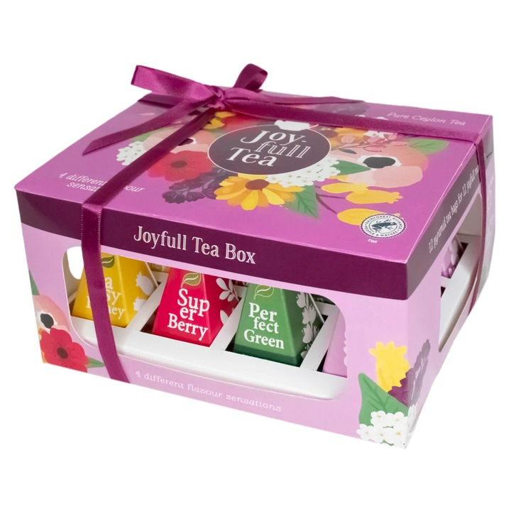 Ceai asortat 12 piramide, Joyfull Pyramid Tea, 4 arome x 3 piramide, 24g