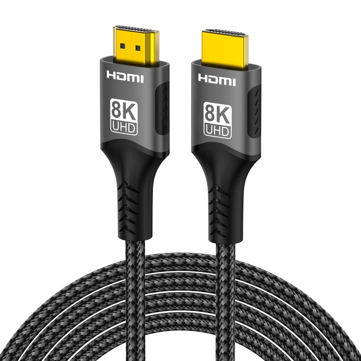 HDMI 2.1 Sugxia kábel, 2m, 8K 60Hz, 4K 120Hz, 48Gbps, aranyozott