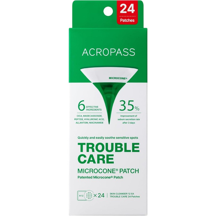 Plasturi cu microace, ACROPASS, Trouble Care Microcone, 24 buc