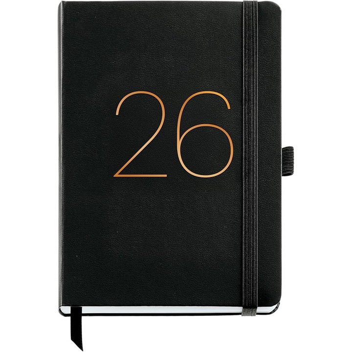 Agenda Miquelrius Plus, 155x213 mm, datata saptamanal Chester Black CAT MR22674