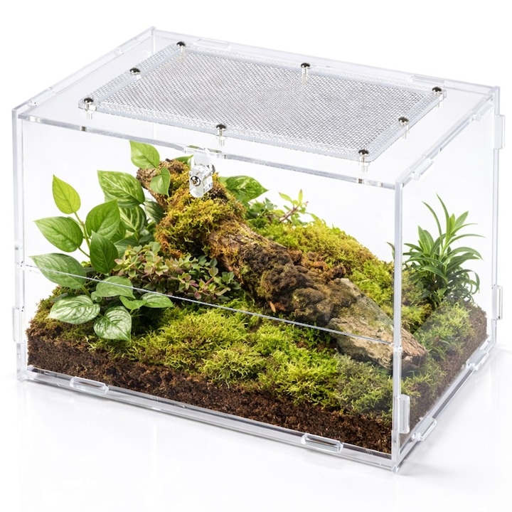 Акрилен терариум Repti-Zoo PACR87 Acrylic Terrarium – прозрачен, за паяци, 20x15x15 см