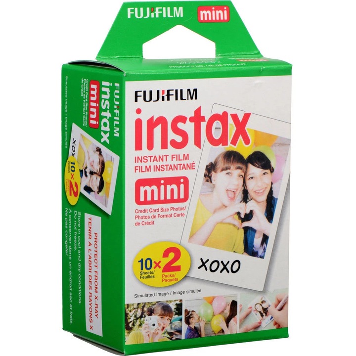 Film foto Fujifilm Instax Mini Twin Pack 20 poze, alb, 53x85mm
