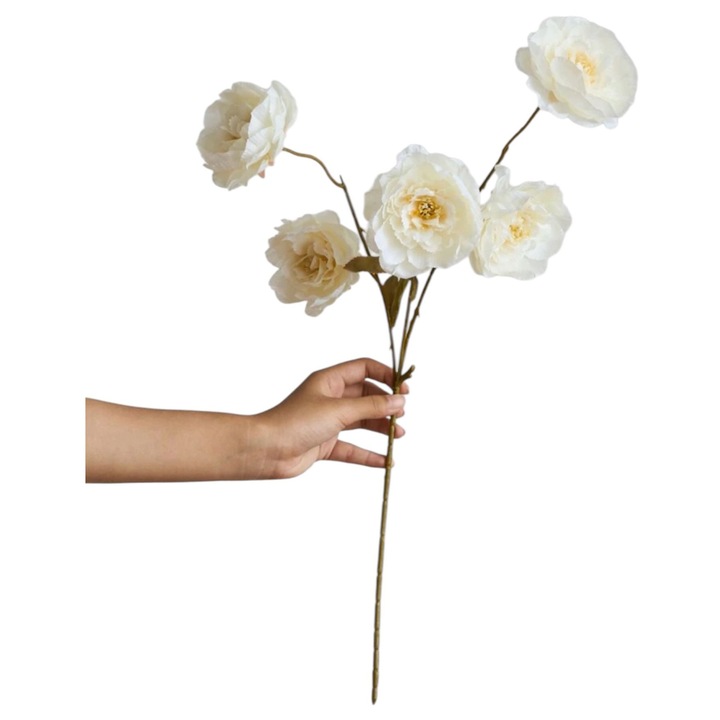 Flori artificiale, bujor din matase cu tulpini lungi, potrivite pentru nunta SET 6 BUC