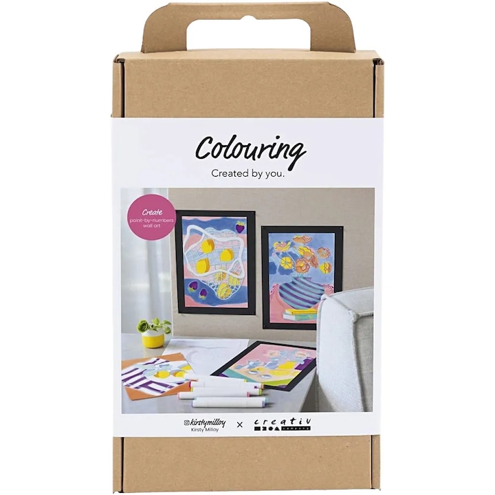 Kit creativ colorat pe numere, Creativ Company, DIY, multicolor, 18.6x31.4x5cm