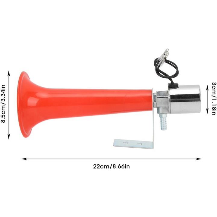Piros pneumatikus kürt 180DB, 12V/24V, autókhoz, teherautókhoz, SUV-okhoz, motorkerékpárokhoz