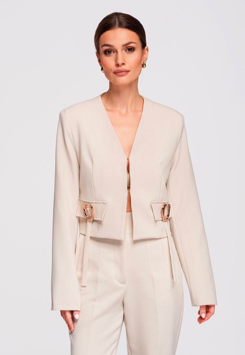 Sacou scurt LARICA OW-BLZB-0104, Bej