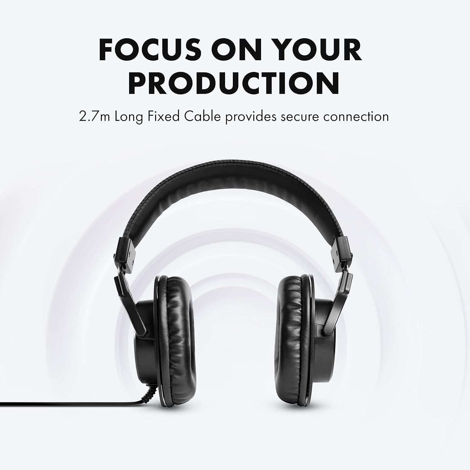 Casti de studio M-AUDIO HDH40 Over-Ear cu design inchis, banda flexibila si cablu de 2, 7 m pentru monitorizare in studio, podcasting si inregistrare