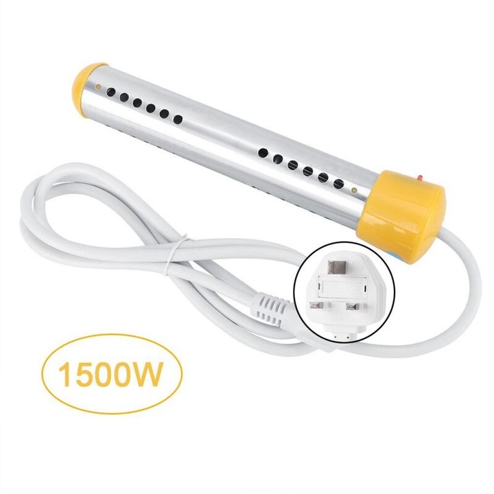 Incalzitor electric de apa prin imersie anti-oparire de 1,5 m 1500W, pentru calatorii, 220V UK