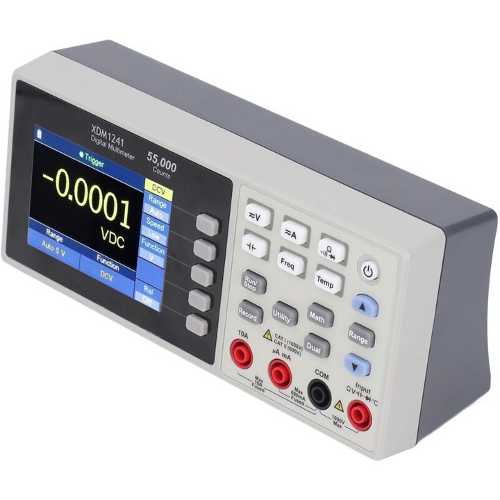 Multimetru de banc portabil, afisaj digital LCD, inregistrare date, 55000 de numarari pentru tensiune, curent, rezistenta XDM1241
