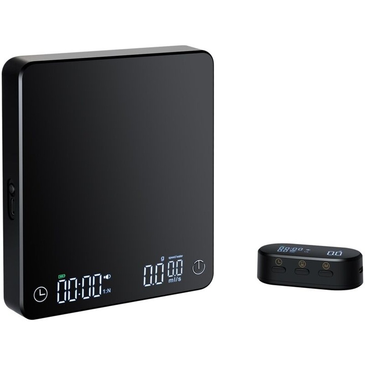 Cantar electronic pentru cafea, model DH-8705D, precizie 0.1g, negru, 3 kg, cu timer si display wireless