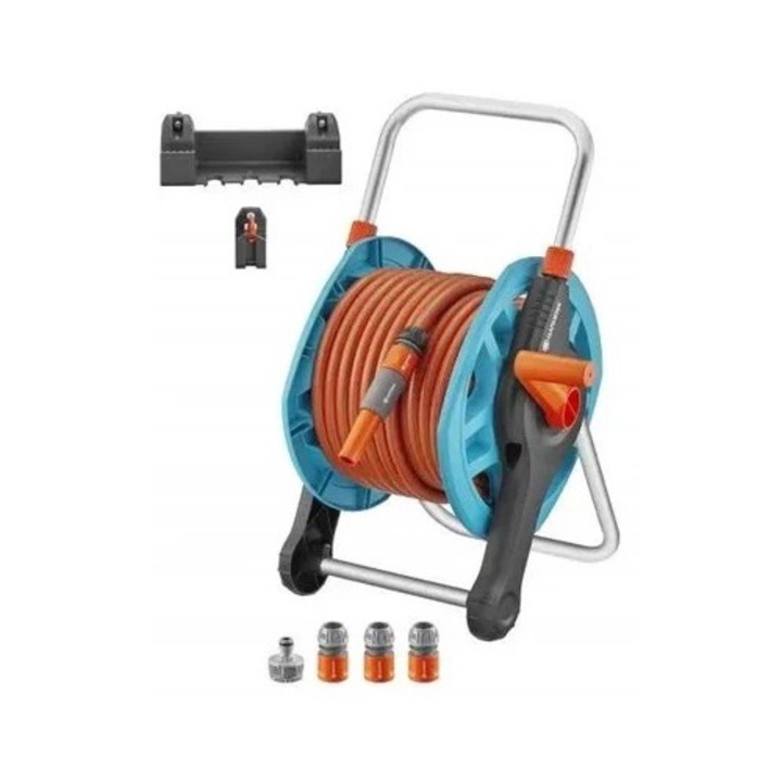 Макара с Маркуч Gardena 25 м. със струйник и връзки Basic