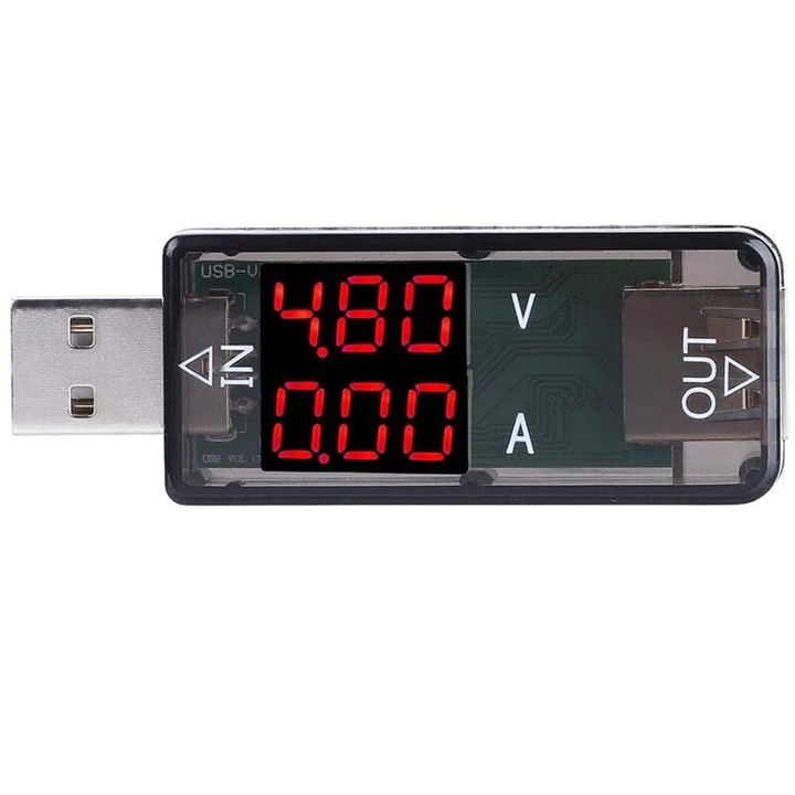 Tester USB Multimeter, 3.2-10V, 0-3A, 0-90W, 0-9999mAh, set