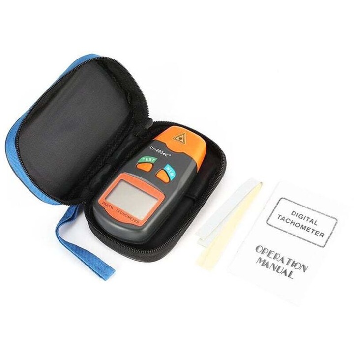 Tahometru digital, tahometru laser fara contact 2.5-99999 RPM Masurarea vitezei de rotatie cu banda reflectorizanta