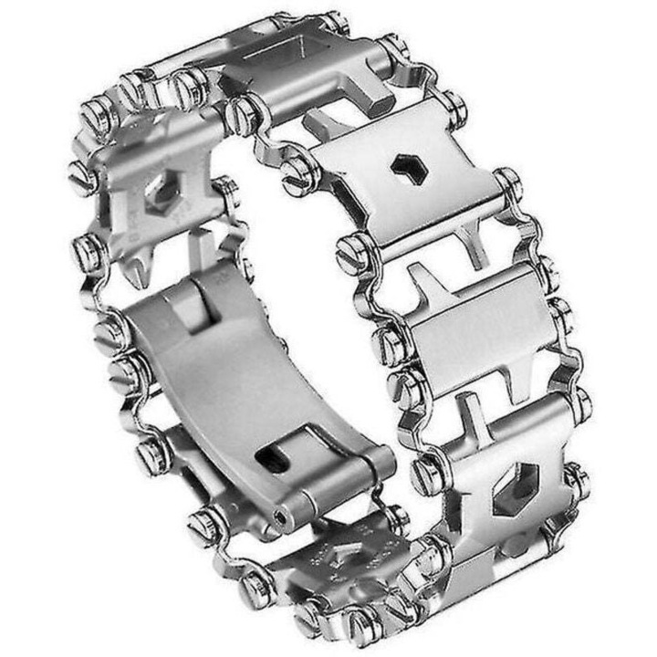 Bratara multifunctionala din otel inoxidabil, 29 unelte, set bijuterii barbati