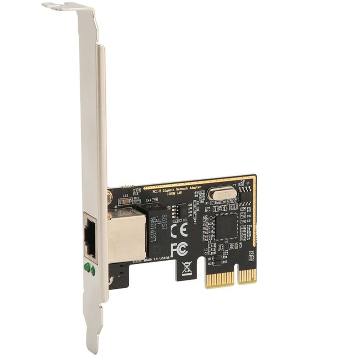 Placa de retea PCI Express Gigabit Ethernet 1000Mbps Adaptor LAN PCIe RJ45 pentru PC Suporta Windows