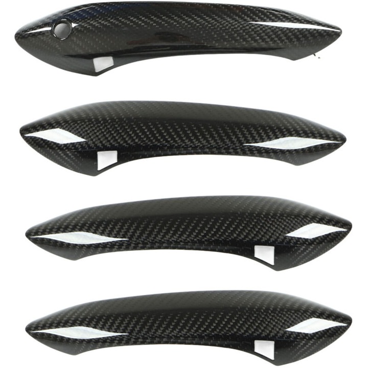 Capace exterioare pentru manerele usilor, carbon autentic, set 4 buc, pentru BMW 5, 6, 7 Seria, LHD