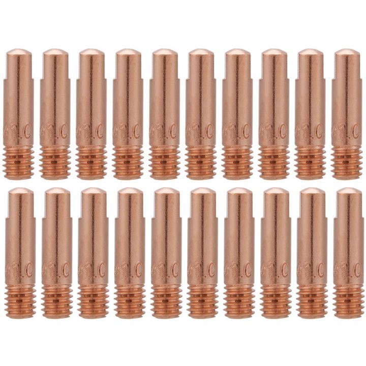 20 bucati de duze de contact din cupru pentru consumabile de torta de sudura MIG/MAG 15AK (1,0 mm)