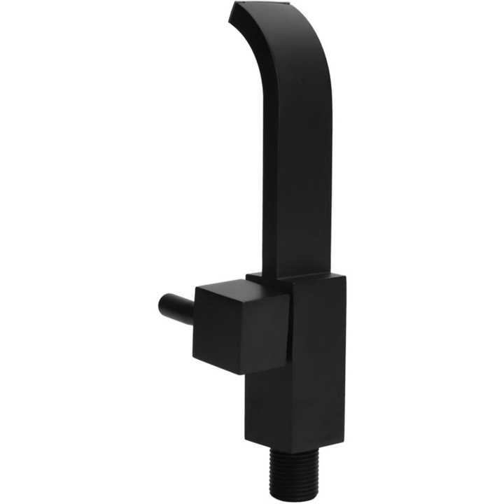 Hidegvíz csaptelep G1/2, falra szerelhető, fürdőszobai mosdóhoz, fekete, mosdókagylóhoz