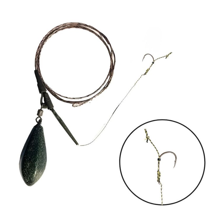 Montura crap plumb pierdut FishEdge LC, leadcore 60cm, carlig nr 2, 100gr