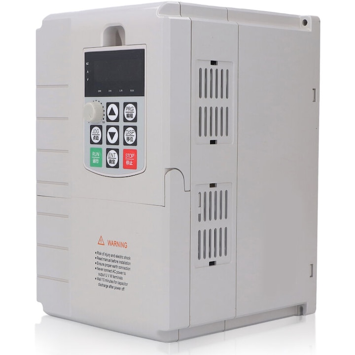 Convertizor de Frecventa cu Viteza Variabila, Invertor VFD de 7.5 kW, Monofazat, 220 V, Intrare Trifazat 380 V