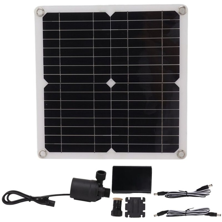 Kit pompa de apa solara, pentru irigarea florilor, DC12V 22W cu panou solar de 100W