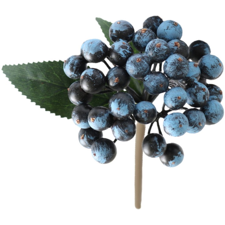 Ramura artificiala cu fructe de padure, albastru